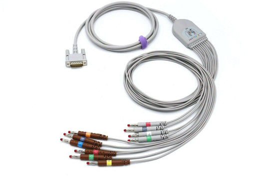 Bionet CardioTech 15 pin 10 Leads Banana EKG Cable Compatible