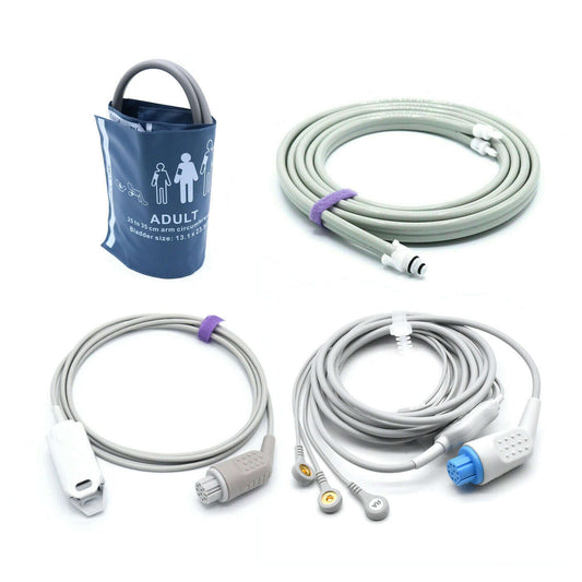 Datex Ohmeda Accessories Bundle - Cuff, Hose, SpO2, ECG