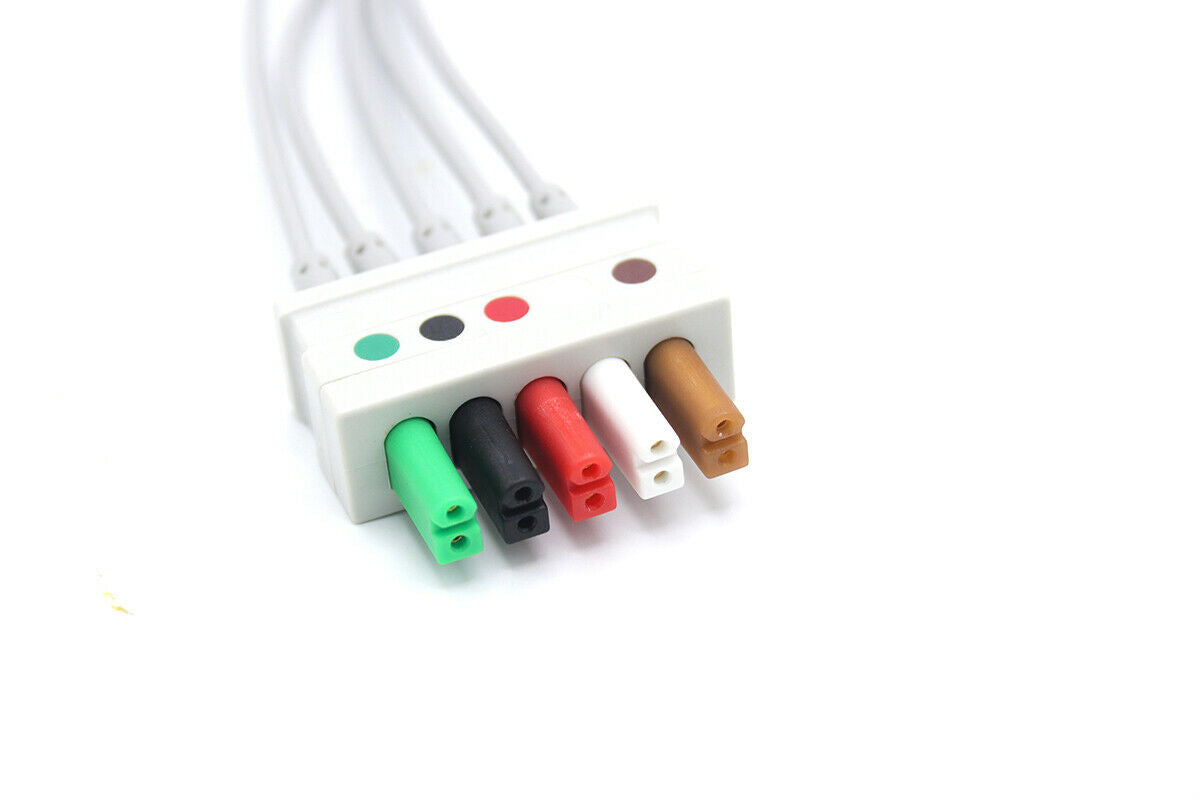 Datex Ohmeda ECG EKG Leadwires 5 Leads Snap AHA