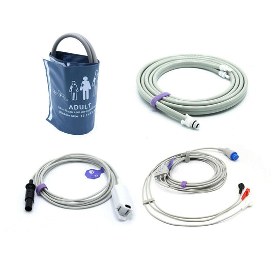 Datex Ohmeda Healthcare Accessories Bundle - Cuff, Hose, SpO2, ECG