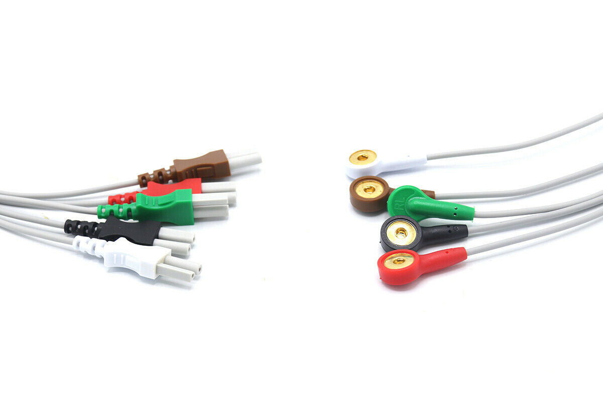 Spacelabs ECG EKG Cable  08 Leadwires 5 Leads Snap
