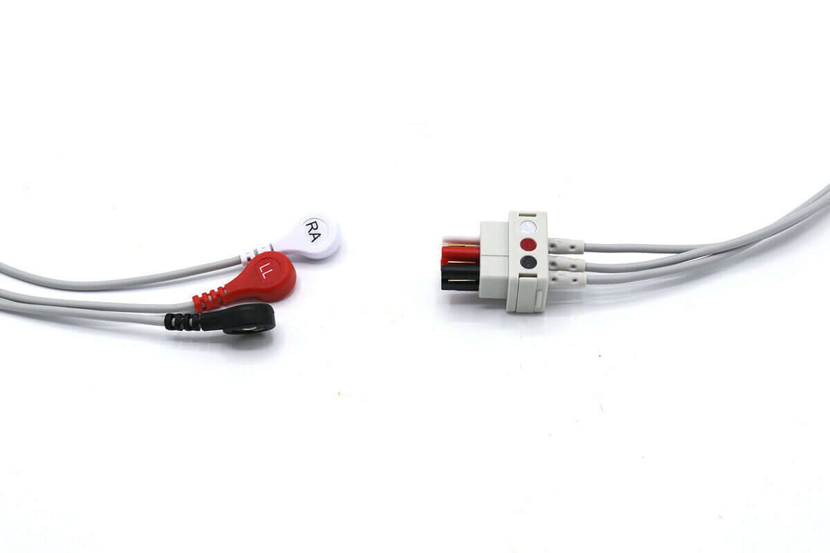 ECG EKG Cable Cardiocap 5 Leadwires 3 Leads Snap
