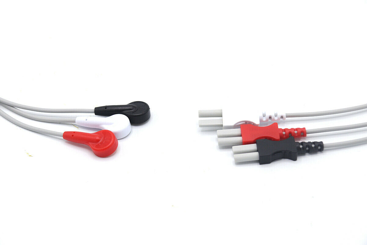 ECG EKG Cable 012-0498 Leadwires 3 Leads Snap