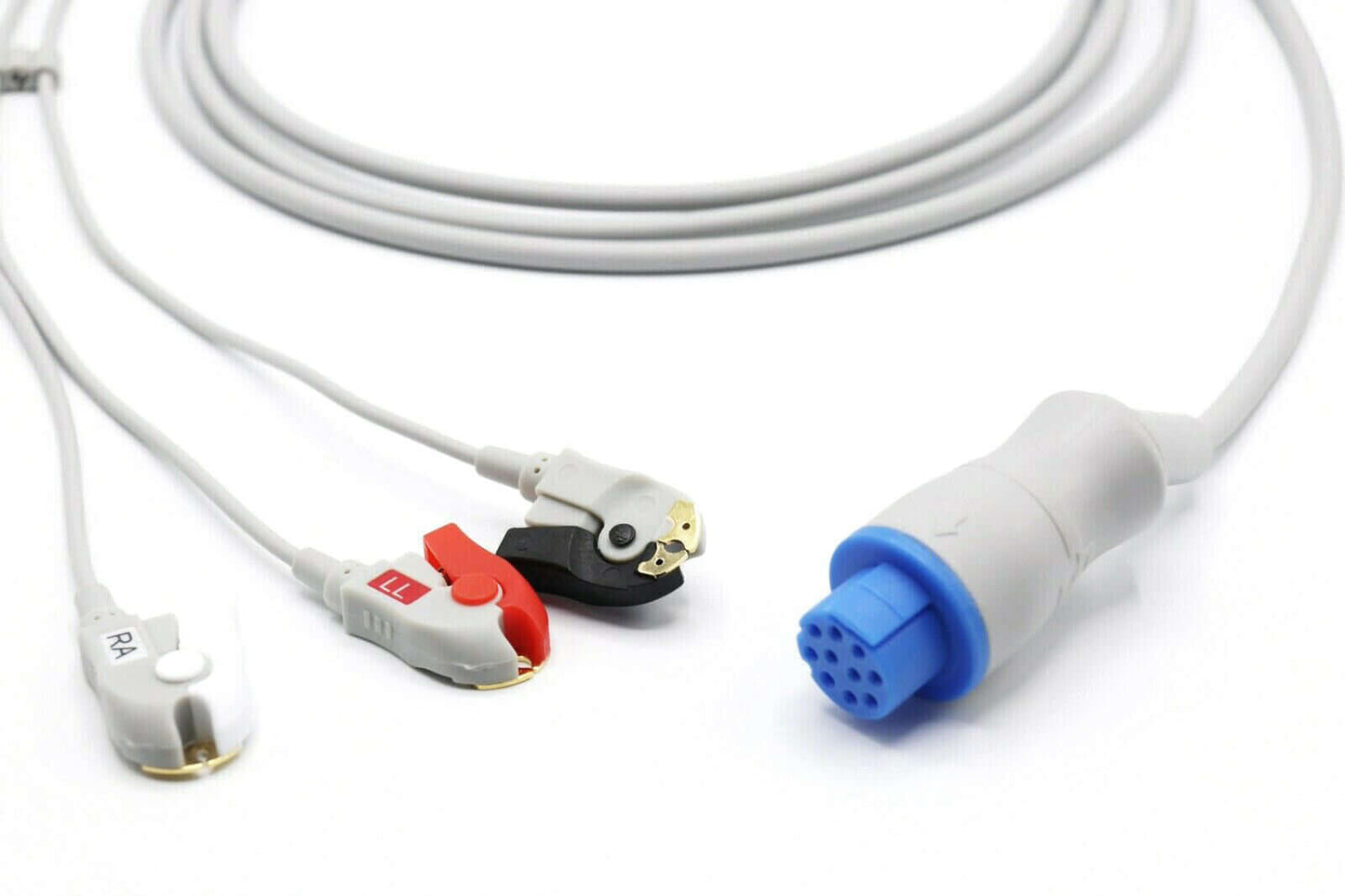 GE Datex Ohmeda 10 Pin 3 Leads ECG Cable Compatible