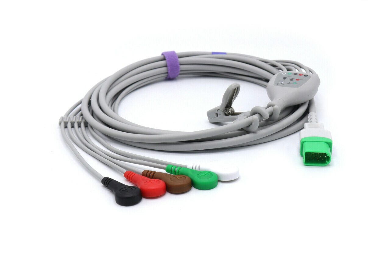 Mindray ECG Compatible 0012-00-1156-01 Snap 5 Leads