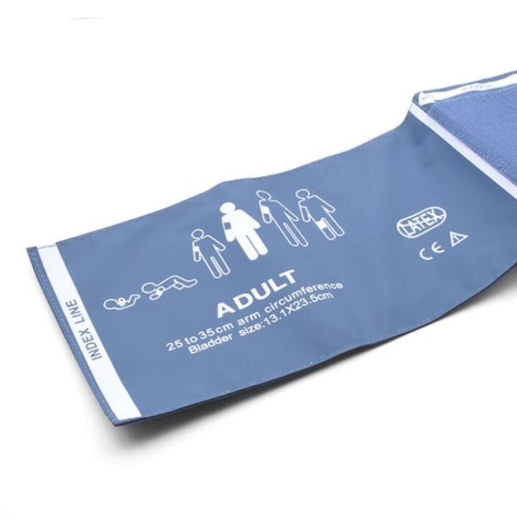 NIBP Cuff Reusable Adult Single Hose 25-35cm Blue