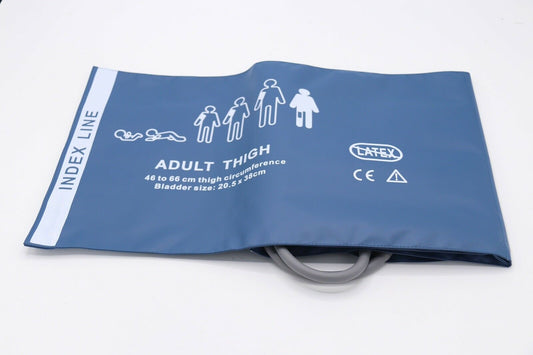 NIBP Cuff Reusable XLarge Adult Thigh Double Hose 46-66cm Blue