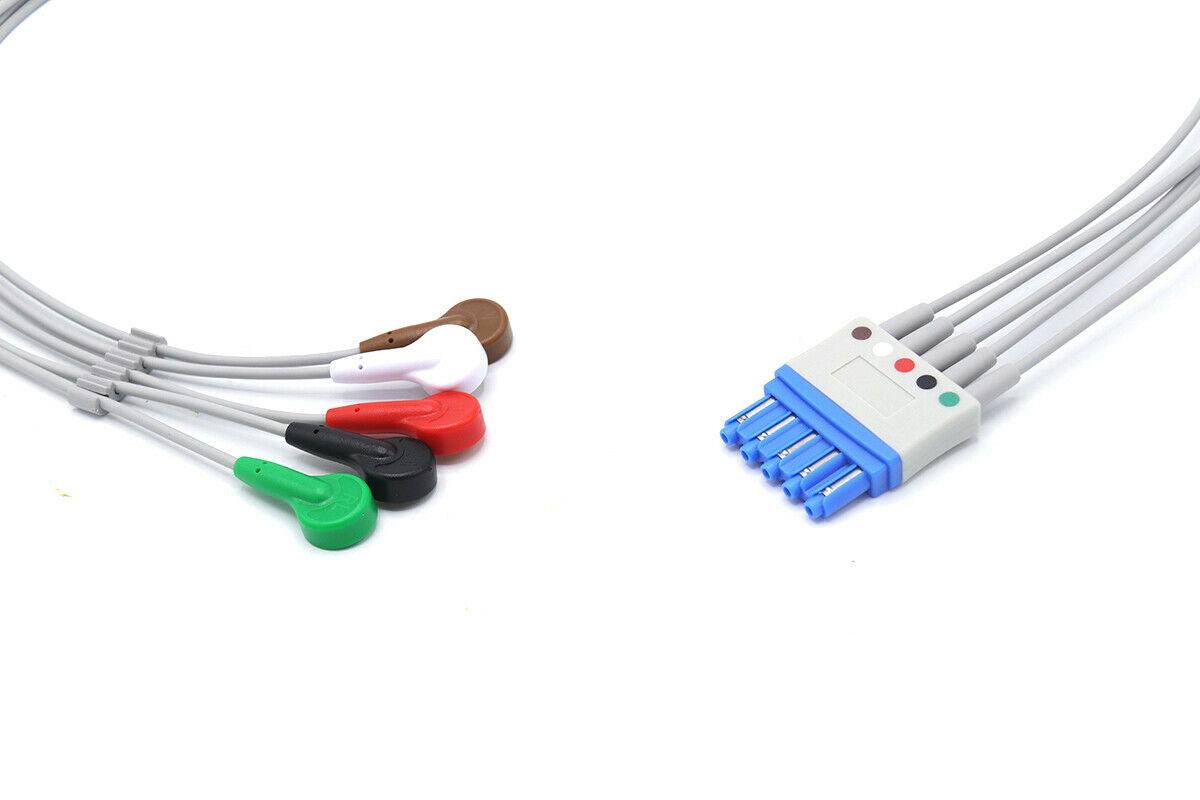 5 Leads Snap ECG EKG Leadwires Cable M1644A