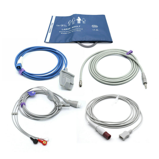 Philips Accessories Kit Bundle - Cuff, Hose, SpO2, ECG, Temperature Adapter