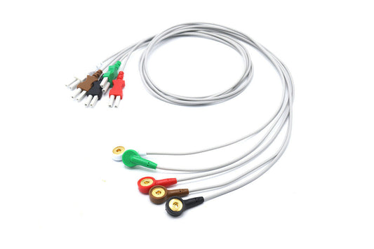ECG EKG Cable 700-0007-08 Leadwires 5 Leads Snap
