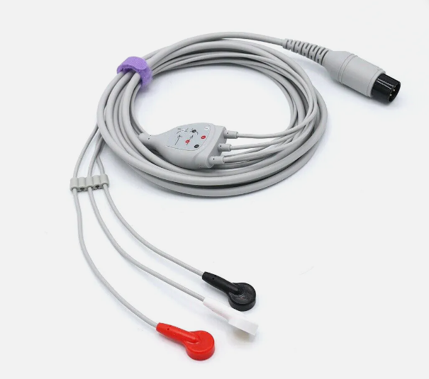 Welch Allyn Compatible 3 Lead ECG Cable with Snap