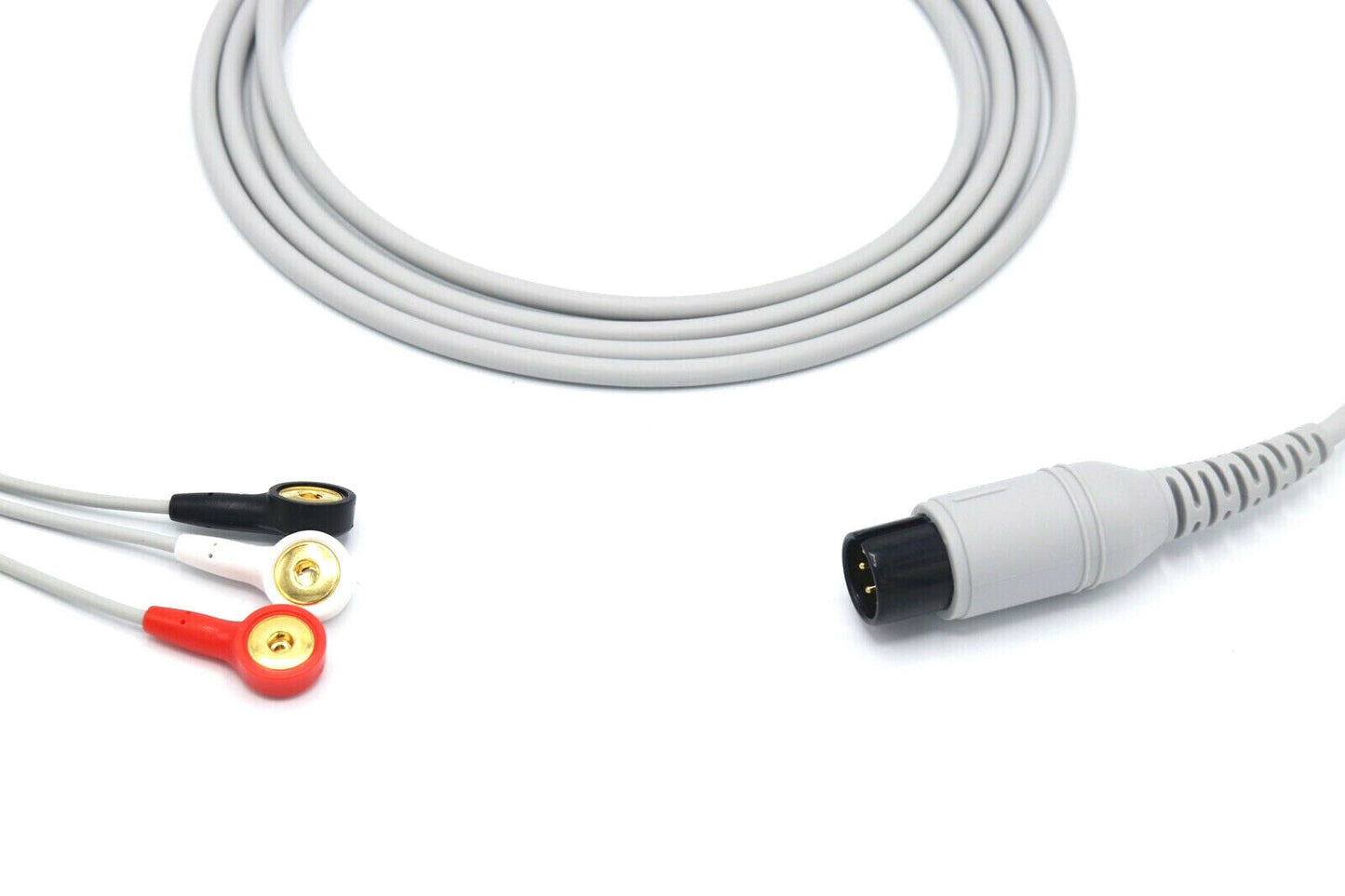 0131000079 ECG Cable 6 Pin 3 Lead Snap AHA