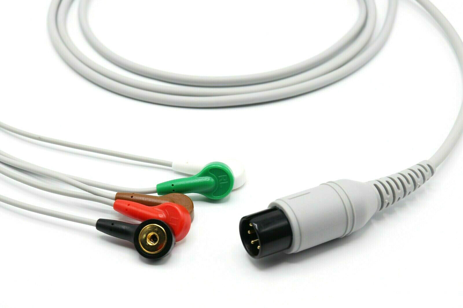 ECG Cable 6 Pin 5 Lead Snap AHA Compatible