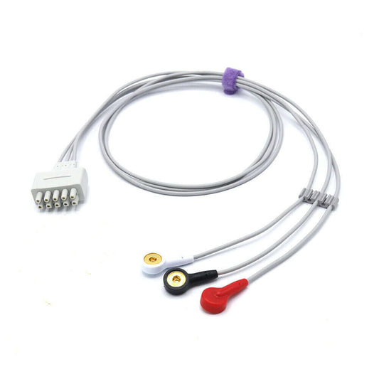 Datex Ohmeda , Draeger ECG Leadwires Cable 3 Leads Snap