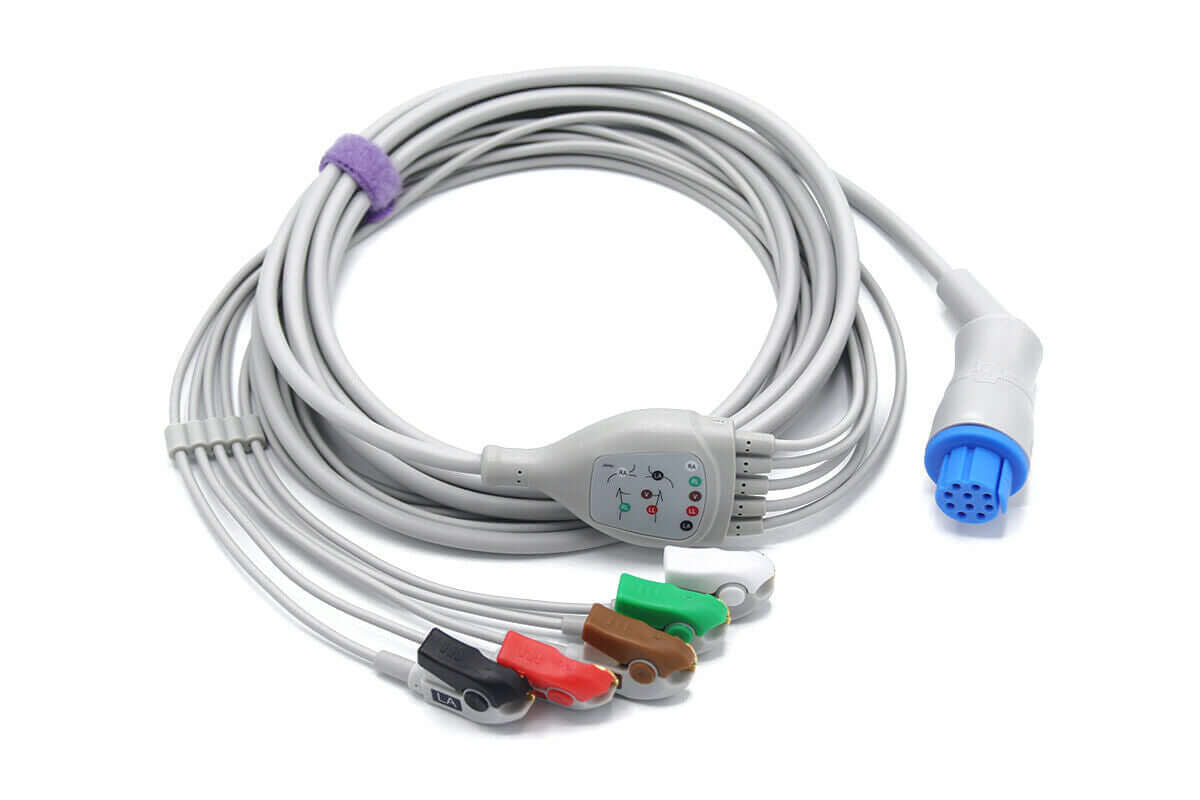 Datex Ohmeda Cardiocap 5 10 Pin 5 Leads ECG/EKG Cable