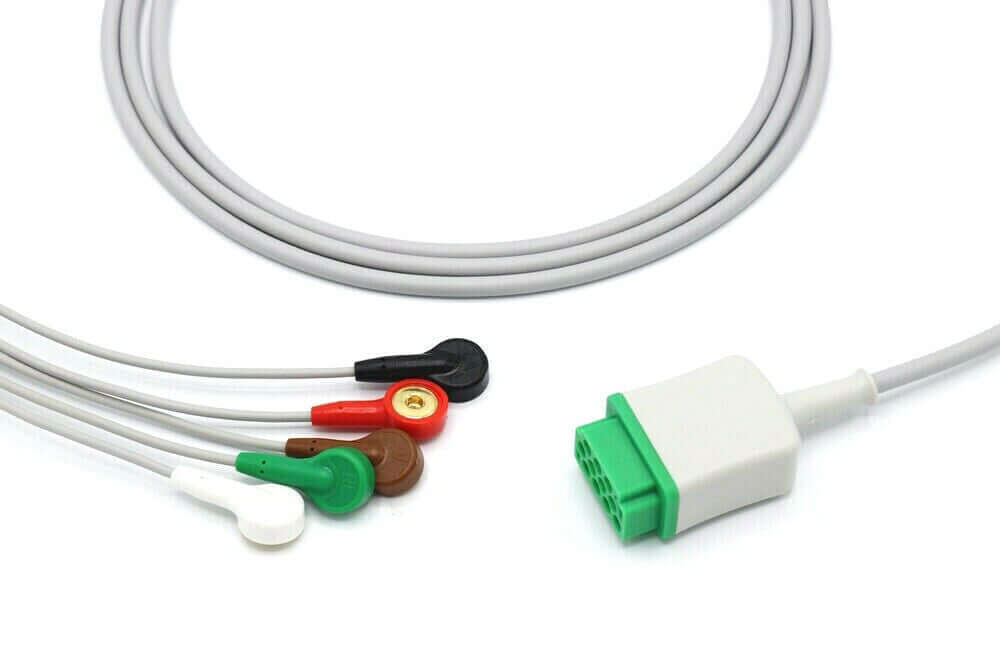 Datex Ohmeda , Draeger ECG Cable 11 Pin 5 Leads Snap