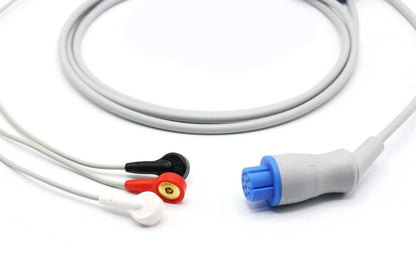 ECG EKG Cable Cardiocap 5 10 Pin 3 Leads Snap