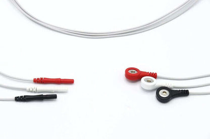ECG EKG Leadwires Holter Recorder 3 Leads Snap - v2