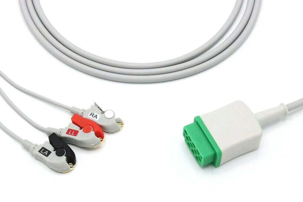 GE Healthcare Vivid 7 11 pin 3 Leads ECG Cable