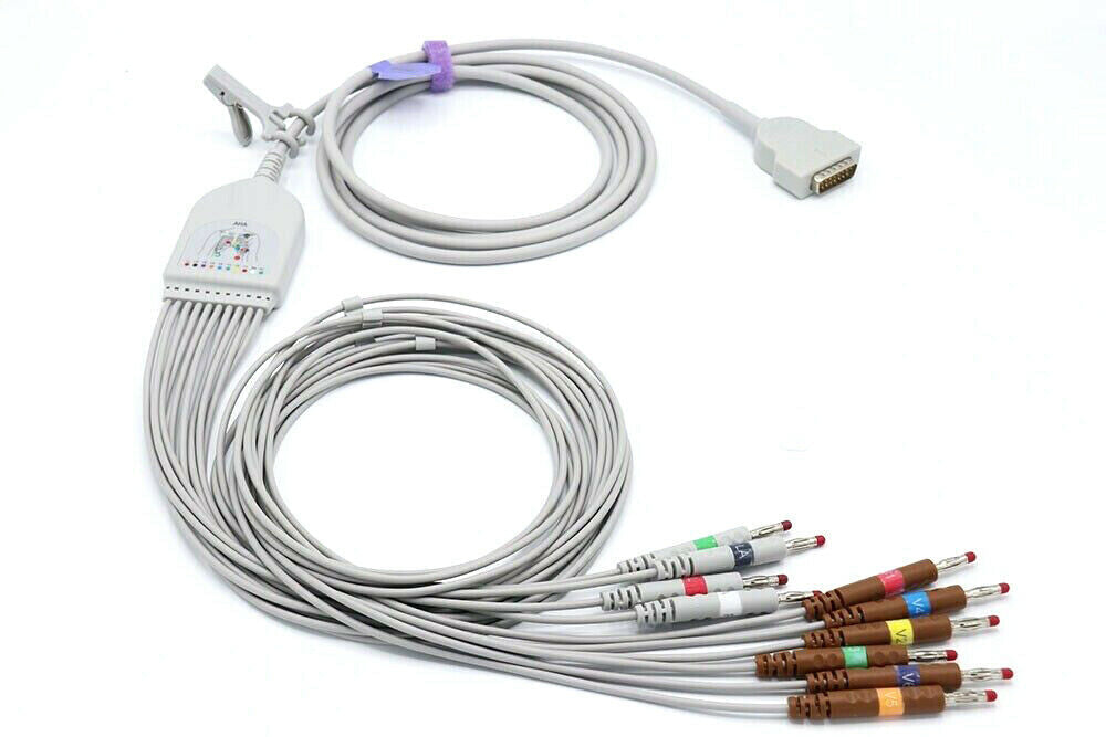 GE Marquette MAC 1100 MAC1200ST EKG Cable 10 Leads Banana AHA