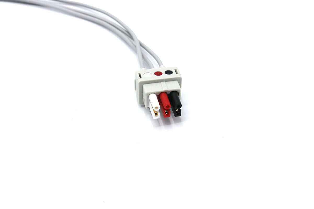 Genetic Datex Ohmeda ECG EKG Cable For Cardiocap – 5 Leadwires, 3 Leads Snap