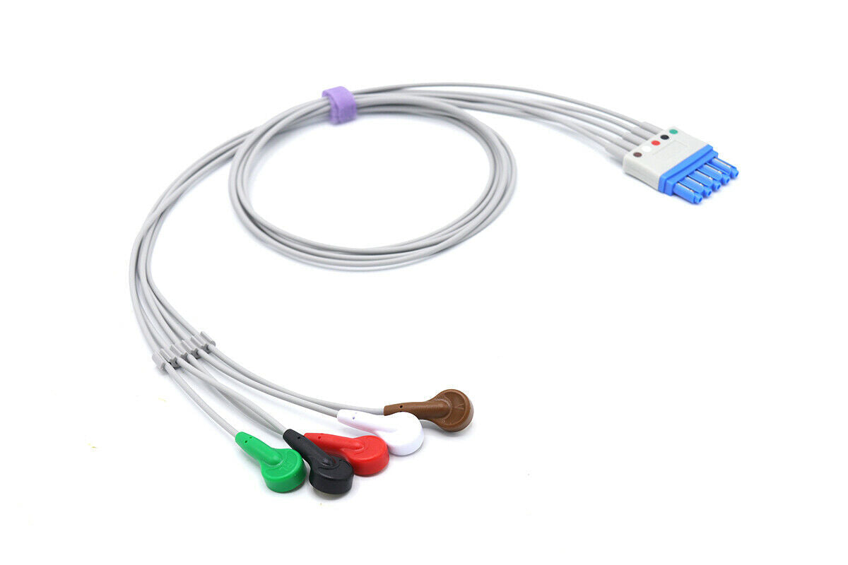 Philips 5 Leads Snap ECG EKG Leadwires Cable Compatible