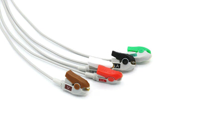 Welch Allyn ECG EKG Cable 6 Pin 5 Leads Grabber